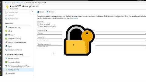 How to reset password of an azure vm