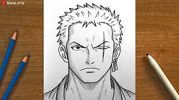 Easy Anime Drawing || How to Draw Roronoa Zoro || One Piece Drawing Tutorial for beginners