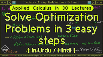 A farmer has 2400 ft of fencing and wants to fence off a rectangular field | Lec 11A