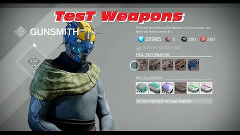 Destiny 2.0 Gunsmith Test Weapons