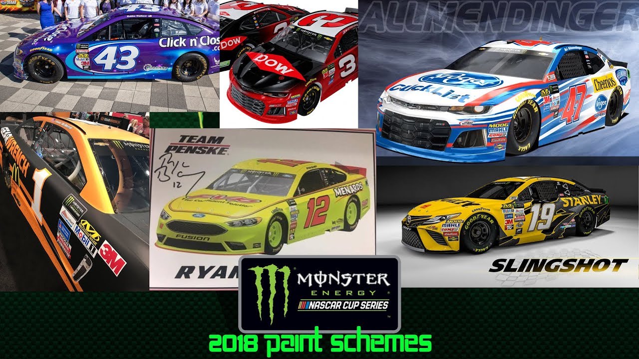 all-nascar-2018-paint-schemes-as-of-11-22-17-youtube