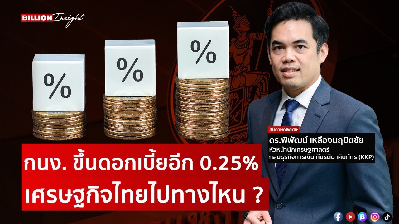 กนง. ขึ้นดอกเบี้ยอีก 0.25% เศรษฐกิจไทย ไปทางไหน ? | @Wealththinkth