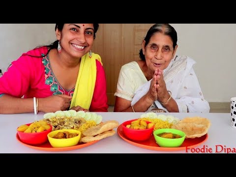 Eating Kochuri, Egg Chowmein, Veg Curry With My Mother in Law - Foodie Dipa