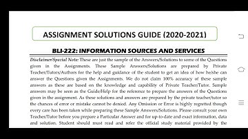 BLI 222 Ignou Solved Assignment