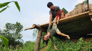 FULL VIDEO: Single father builds a bamboo house - takes care of his two young daughters | Sùng A Lử