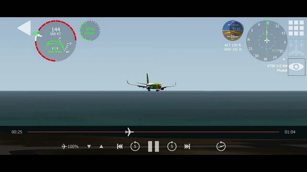 Green NokAir 737 landing at Pukhet Airport.