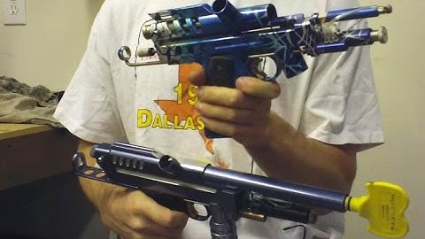 1994 Pacific Paintball Razorback Autococker and a 99 Kapp Razorback comparison