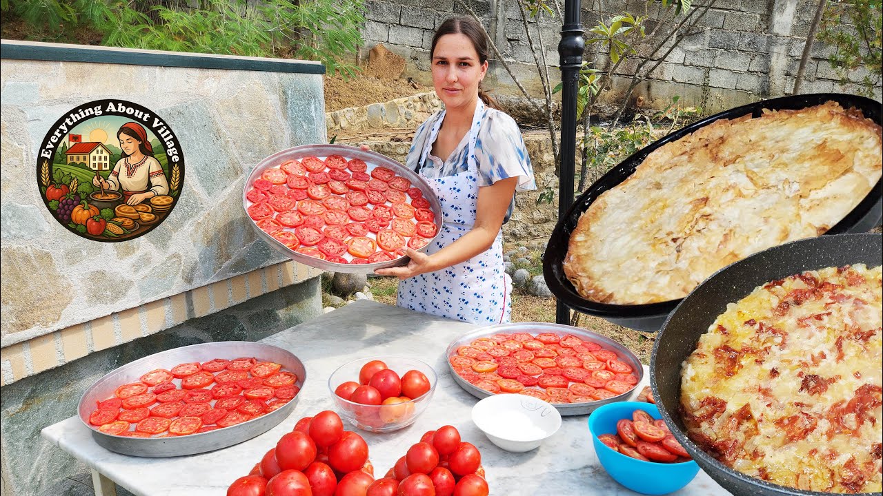 Village Life in Albania 🇦🇱 | Harvesting Tomatoes & Preparing Winter Food 🍅
