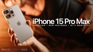 iPhone 15 Pro Max UNBOXING + NEW FEATURES + IS IT WORTH the upgrade from iPhone 14 or earlier?!📱