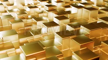 Gold Metallic Cubes Background Loop | Stock Motion Graphics - Motion Array