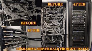 installation and Cable Management Network Rack 27U to 42U Upgrading data Server Rack Capacity