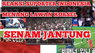 INDONESIAN  fans' reaction to victory over South Korea || SENAM JANTUNG #timnasindonesia @ternaktv1