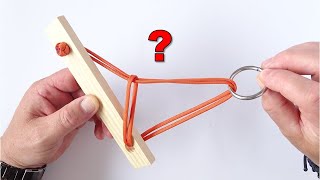 Simple Ring and Rope Puzzle - How to Make and Solve - Paracord Diamond Knot Version - CBYS Tutorial