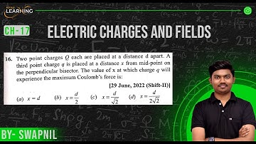Two point charges Q each are placed at a distance d apart. A third point charge q is placed at a dis