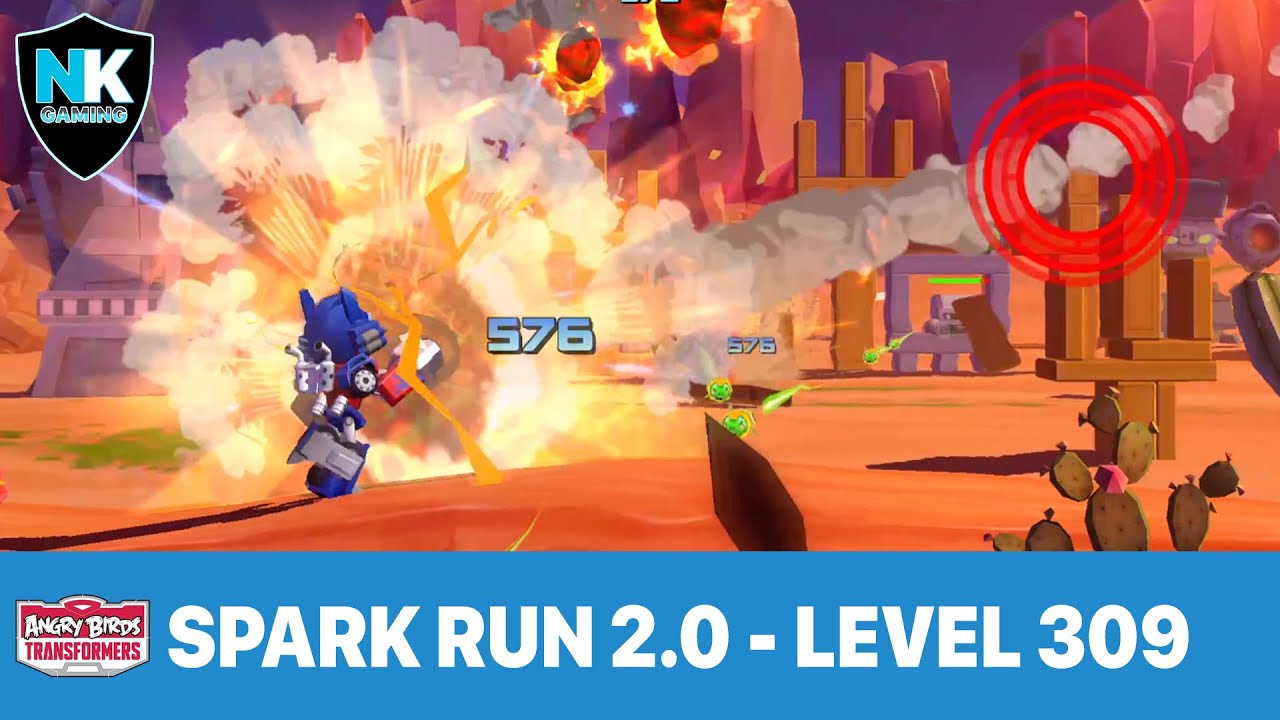 Angry Birds Transformers Spark Run Series Level 309 Featuring