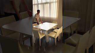 Space-Saving Extendable Table & 6 Chairs#furniture #home #diningtabledesign  #diningtable