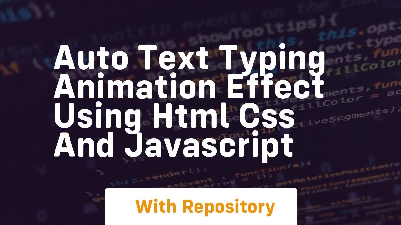 Auto text typing animation effect using html css and javascript - YouTube