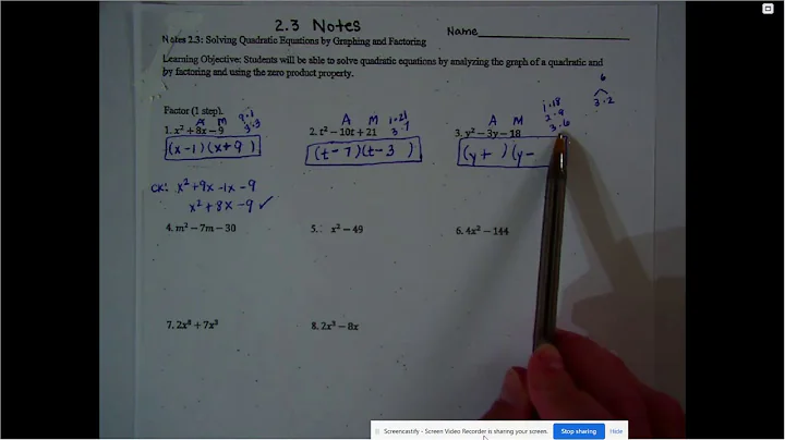 2.3 Factoring Notes (day 1)