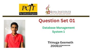 Question Set 01 | Database Management System | Java Institute