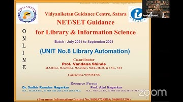 Library Automation  in  NET/SET Library Science  UNIT NO. 8VGC Satara