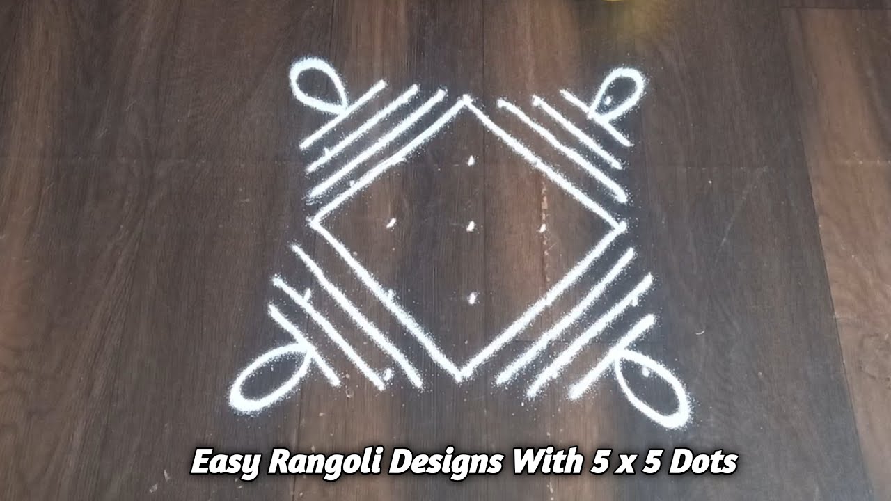 Line Rangoli 5x5 Easy Rangoli Designs With 5x5 Dots | 5x5 Dots Rangoli | Daily Rangoli ...
