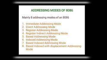 Addressing Modes of 8085 and 8086 Microprocessors in Tamil