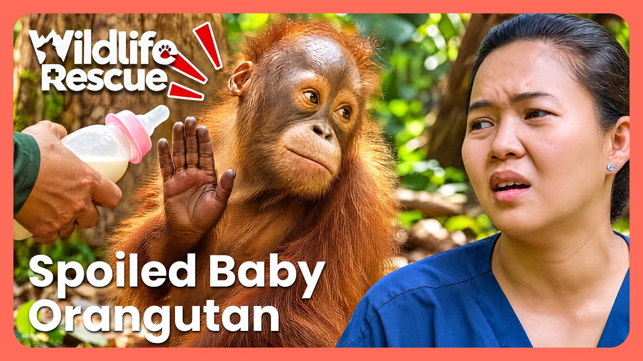Spoiled Baby Orangutan Learns To Adapt To Life In The Wild | Orangutan Jungle School