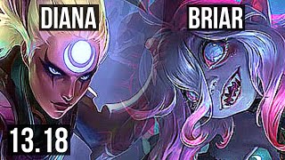 DIANA vs BRIAR (JNG) | 7/0/1, Godlike | EUW Master | 13.18