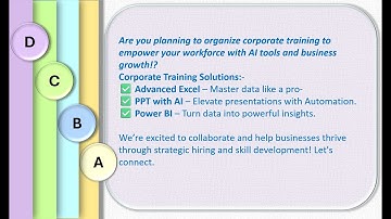 Corporate Training Solutions:  Advanced Excel, PowerPoint with AI, Power BI