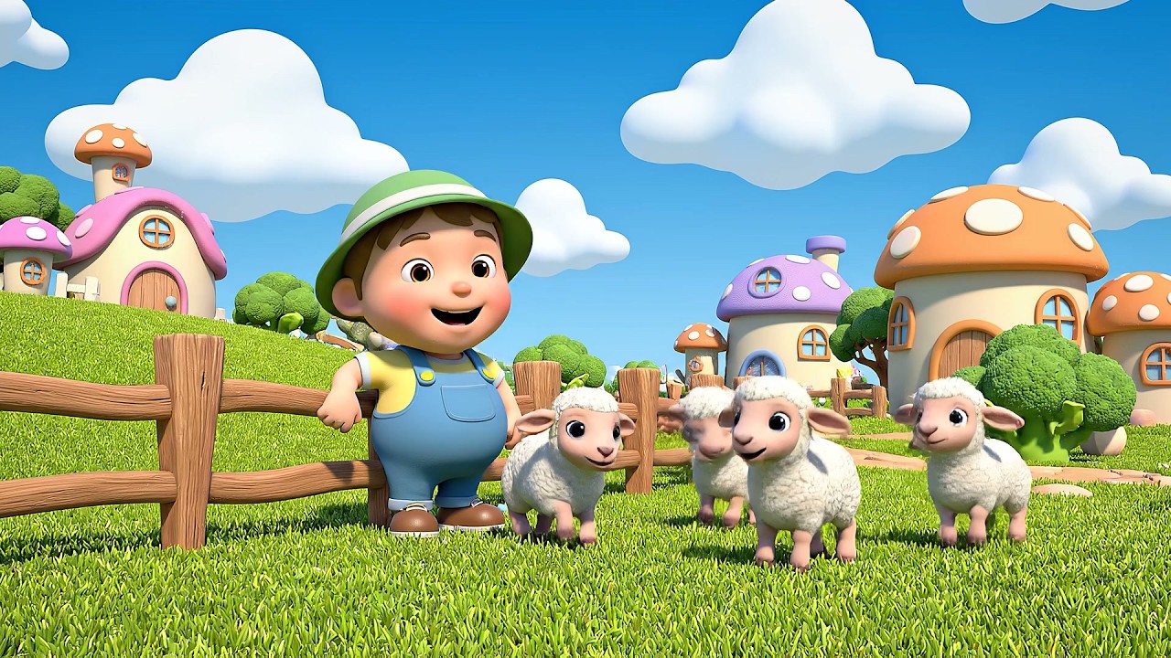 Маленький ягнёнок прыгает, прыгает, прыгает | Весёлая детская песенка про животных | Детские