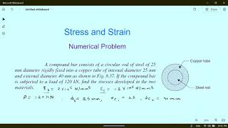 Stress and Strain: Numerical problem: 21 // Stress induced in compound bar