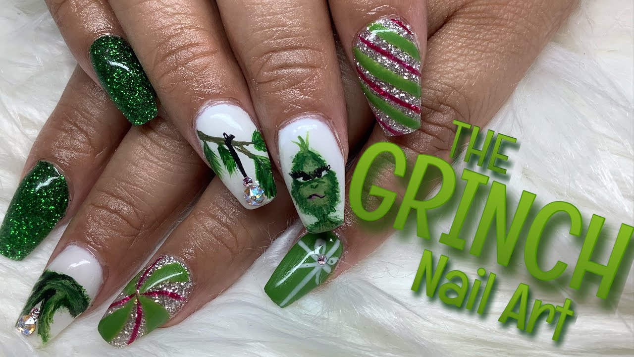 Grinch Christmas Nail Designs for Short Nails - wide 3