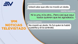 Mayra Salazar fue recomendada del juez Johan Marfetán en la Corte de Justicia|Televistazo | Ecuavisa