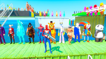 GTA 5 Epic Ragdolls RED SPIDERMAN VS PINK MINION VS SPIDERMAN (Euphoria Physics & Funny Fails)E.669