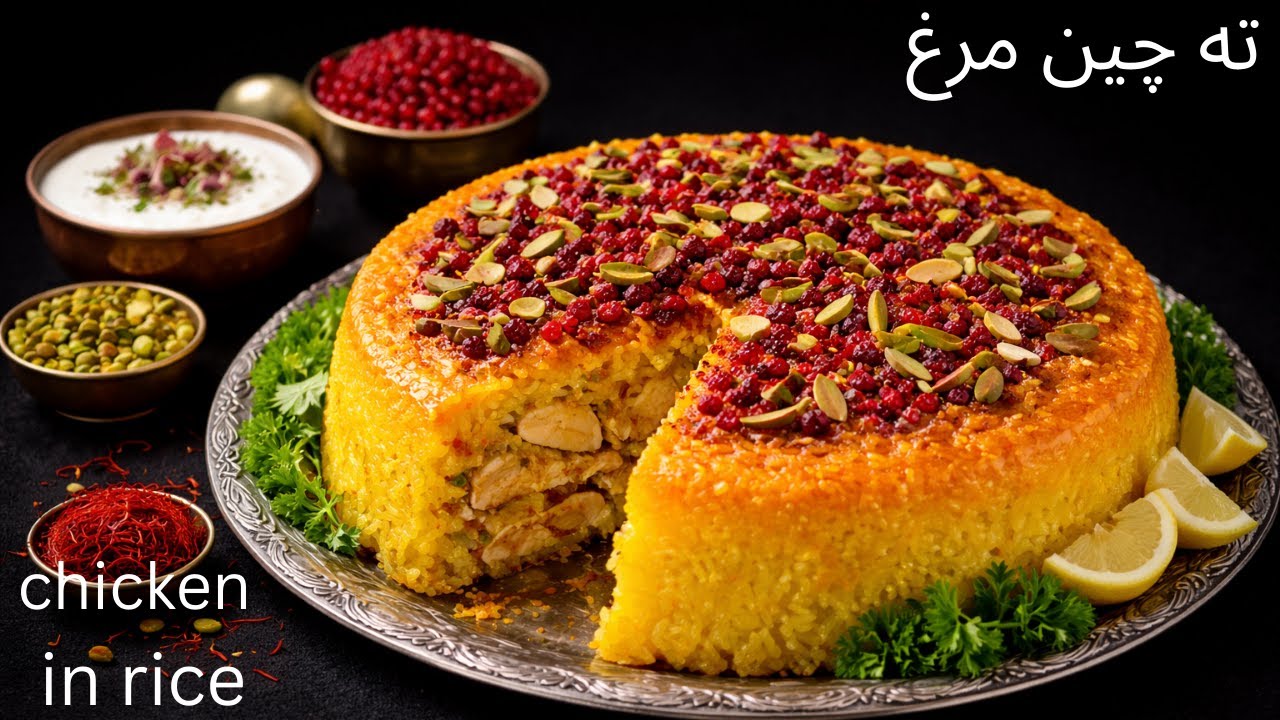 ته چین مرغ ❤️🐔👌 chicken in rice(tahchin)