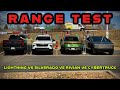 Electric pickup truck range test we ran all of them to dead