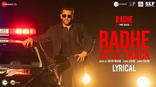 Radhe Title Track | Lyrics Edit By @Gamercraftxyz