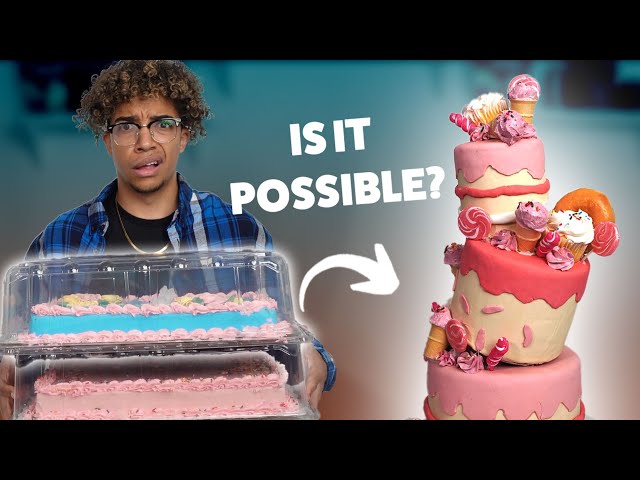 Turning a $25 Grocery Store Cake into a $1000 Birthday Cake - YouTube