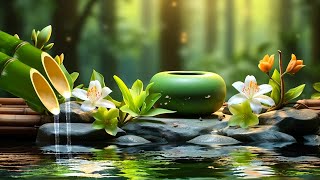 Bamboo Water Fountain & Relaxing Piano Music 🌿 Calm Music for Relaxation and Deep Sleep