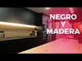 Cocina NEGRA muy MODERNA con MADERA 🔥 ¡Espectacular!