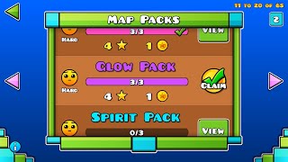 Glow Pack (Map Pack #14) - 100% completed (with all coins) - Geometry Dash