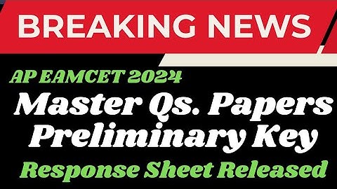 AP EAMCET2024 Master QS. Papers Preliminary Key Response Sheet Released  MATHS SUPER TIPS AND TRICKS
