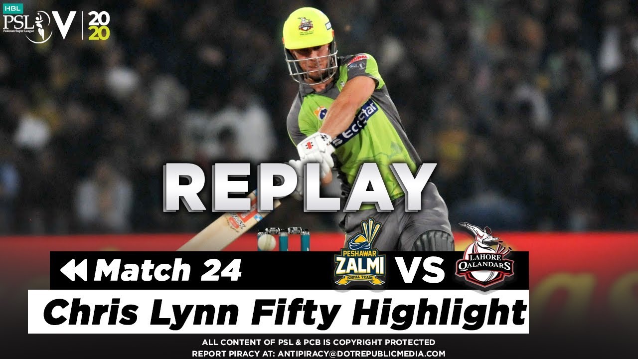 Chris Lynn Fifty Highlight | Peshawar Zalmi Vs Lahore Qalandars | Match 24  | PSL 5 - YouTube