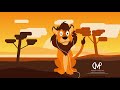 2D Animated Lion listening music and moving the head