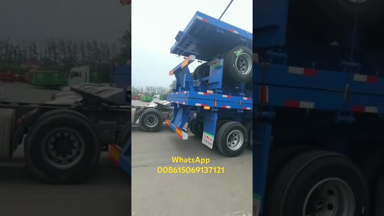 China 3 Axle Container Flatbed Semitrailer For Sale Price