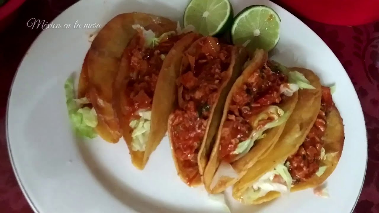 Tacos Dorados De papa y Frijoles Con Chorizo 🌮🌮 YouTube