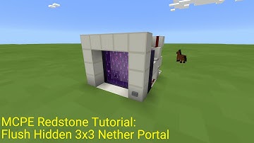 Minecraft Pocket Edition Redstone Tutorial: Flush Hidden 3x3 Nether Portal (MCPE 0.16.0)