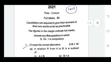 SKMU MATH 2022 Question Core 1
