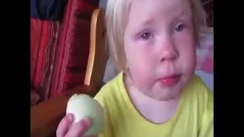 When Boy Is Determined To Eat Apple But Onion...