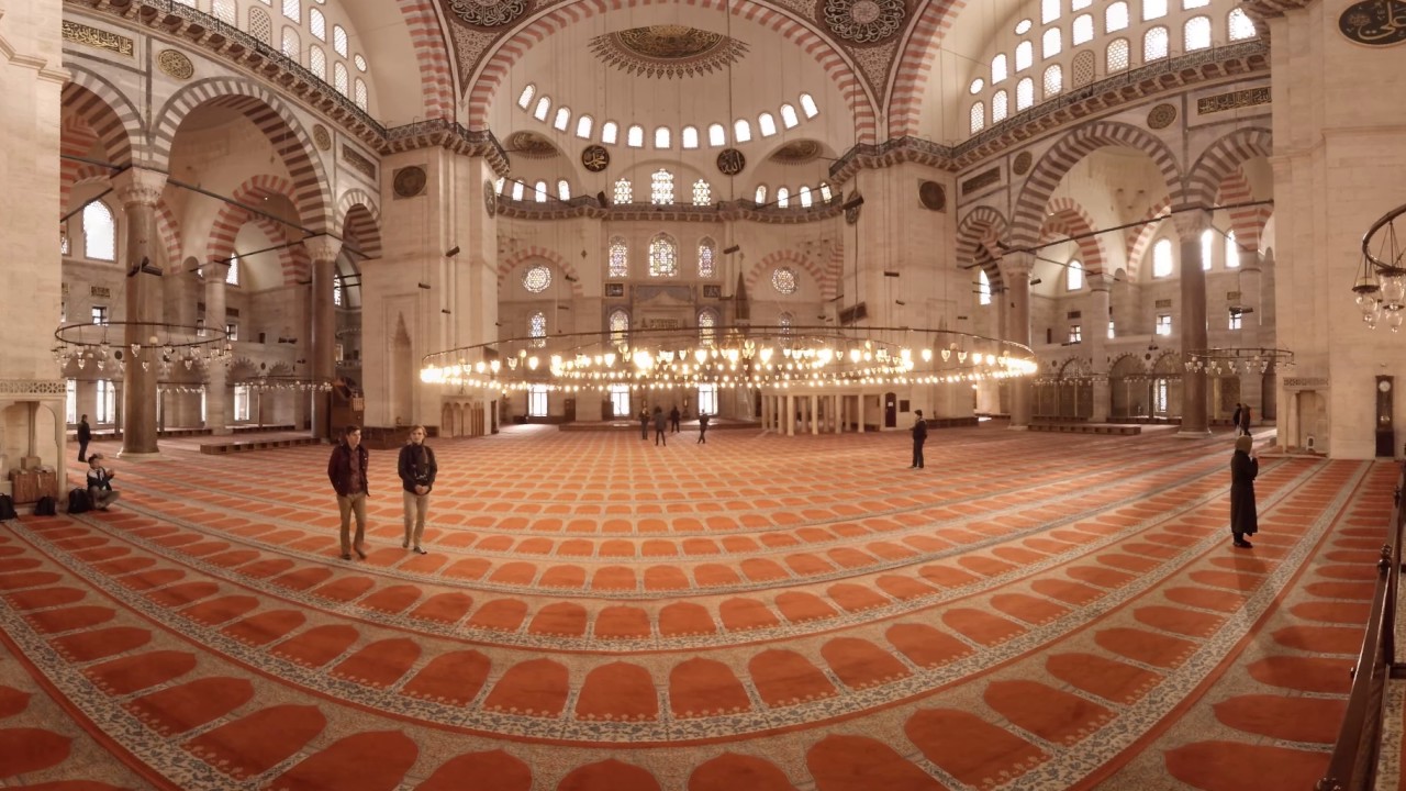360 video: Interior of Suleymaniye Mosque, Istanbul, Turkey - YouTube
